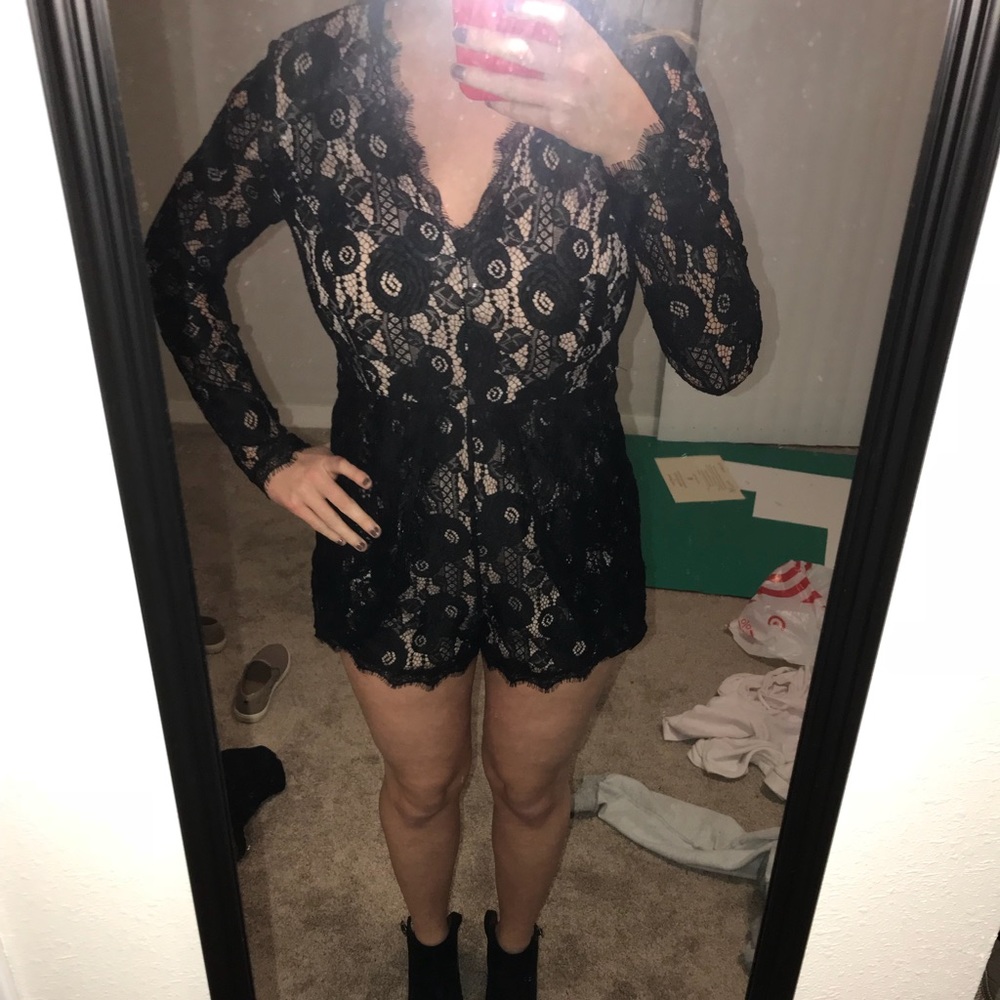 Black Lace Romper
