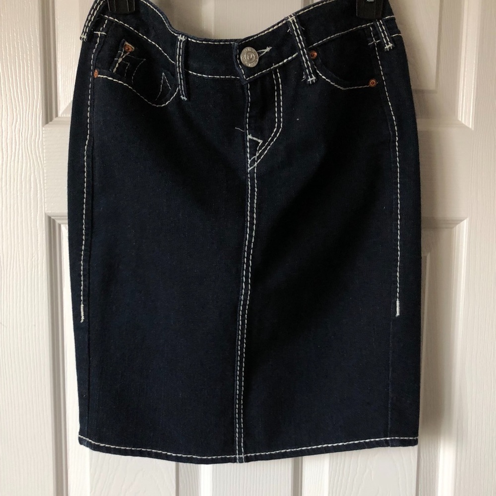 NWOT True Religion Denim Blue Skirt