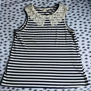 XL lace collar Anthropologie top