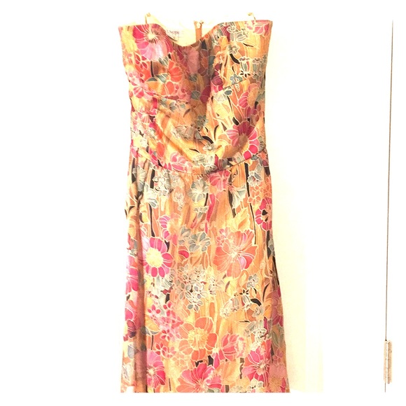 Silk strapless Kay Unger dress 8 - Picture 2 of 5