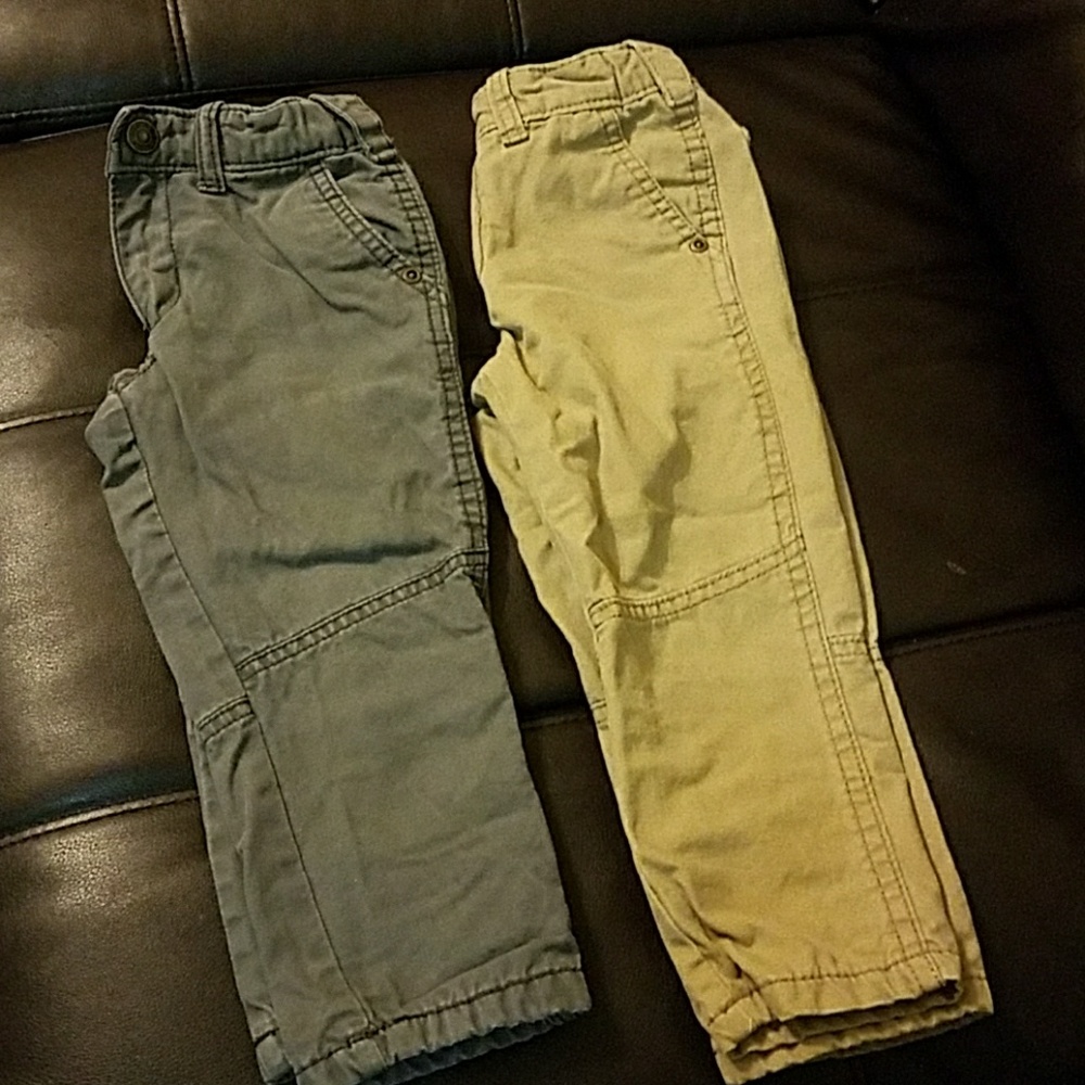 2 pairs of lined Carters toddler pants.
