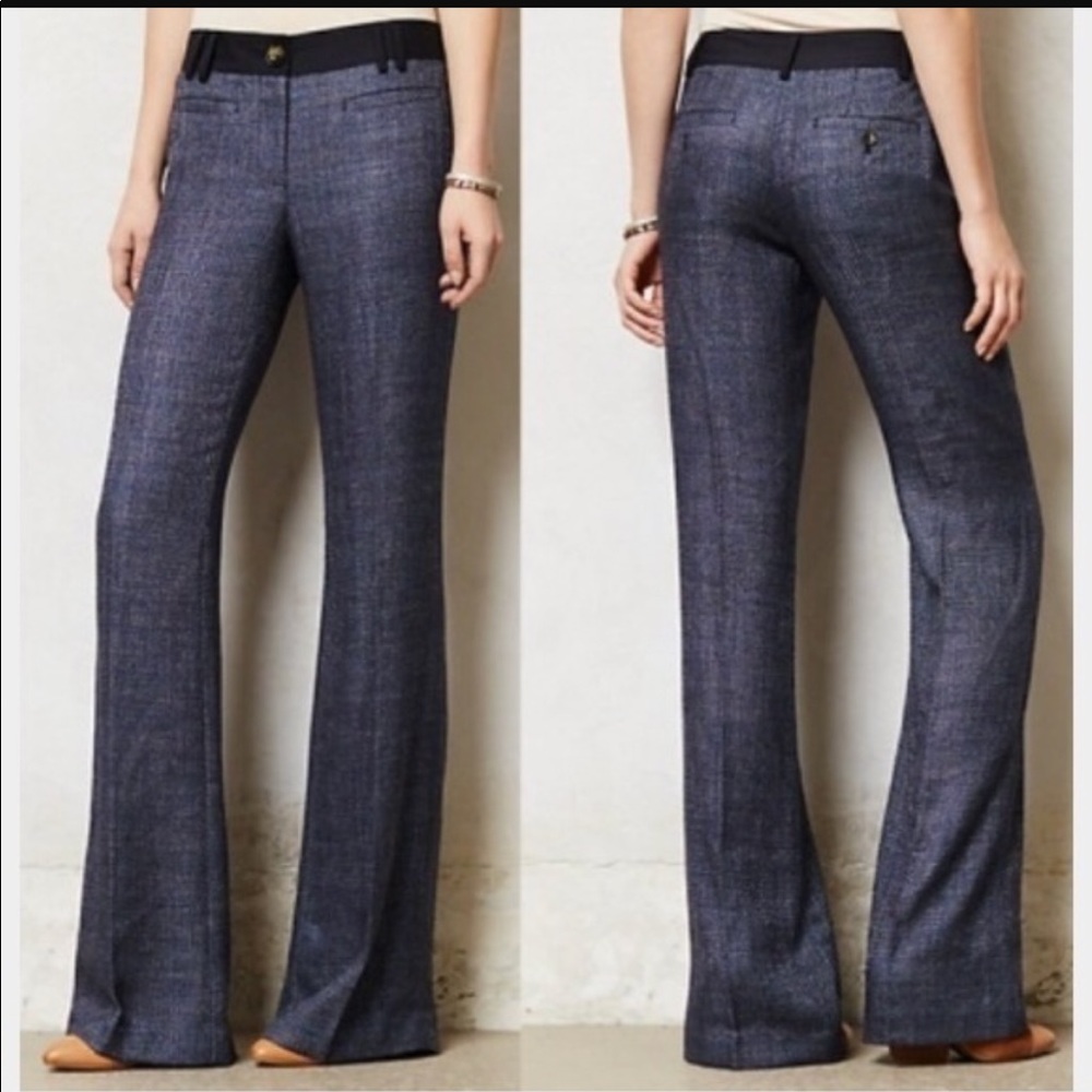 Wide leg shimmer tweed trousers