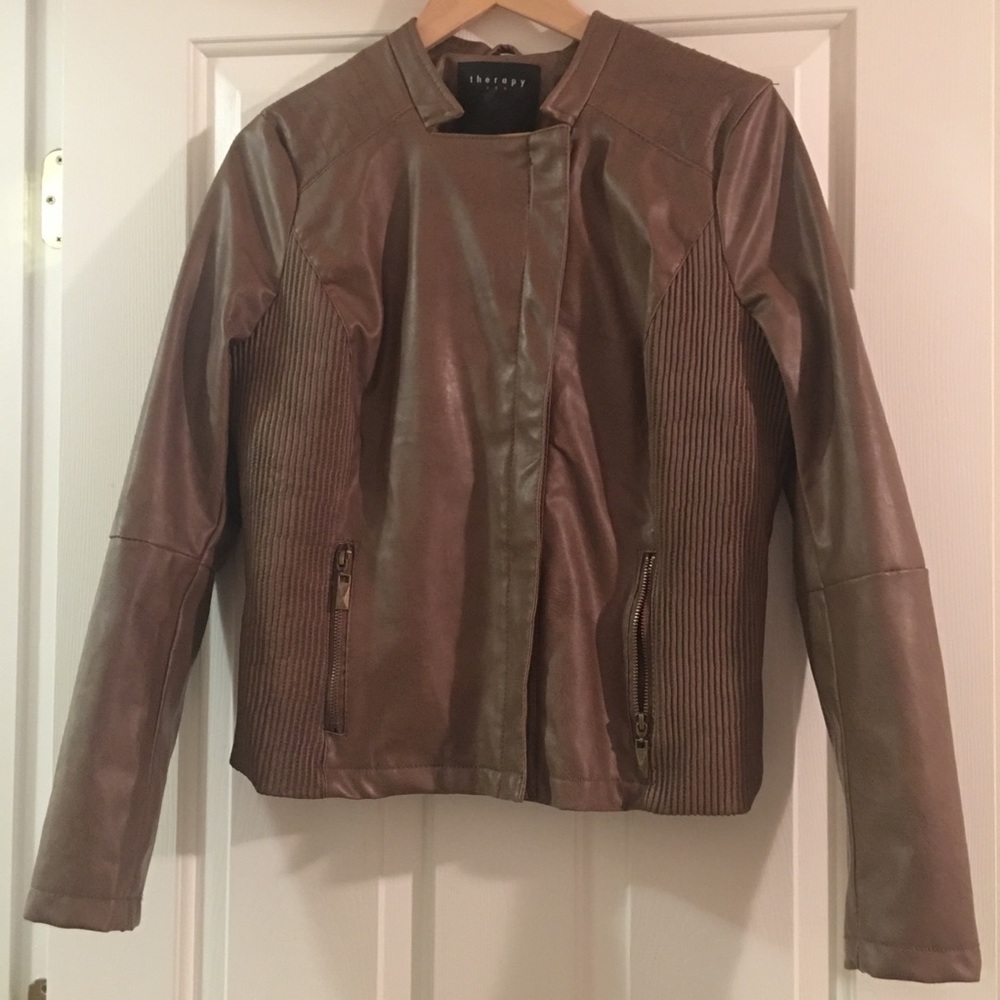 Therapy Brown  faux leather jacket