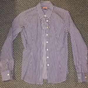 Thomas PINK Blue Stripe Button Down