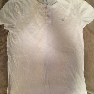 Hollister Co. White Short Sleeve Henley