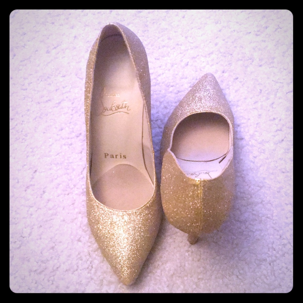 Gold glitter US sz. 7.5 heels pumps sz38