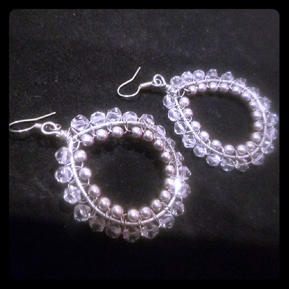 JEWELMINT Wire Wrapped Crystal Earrings