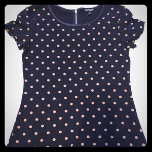 Express NWOT,Navy/Tan Shirt Sleeve zip shirt