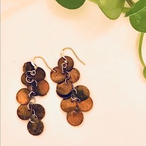 NWOT Brown Shell Drop Earrings