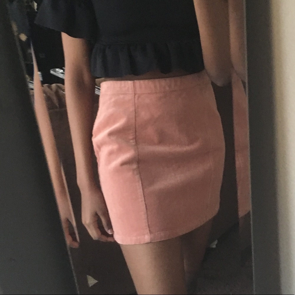 NEW Forever 21 Pink Mauve Ribbed Corduroy Skirt