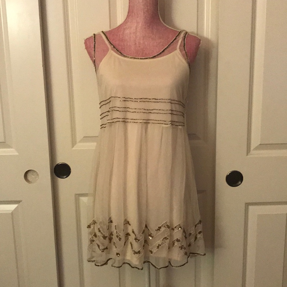 Forever 21 cream embroider dress