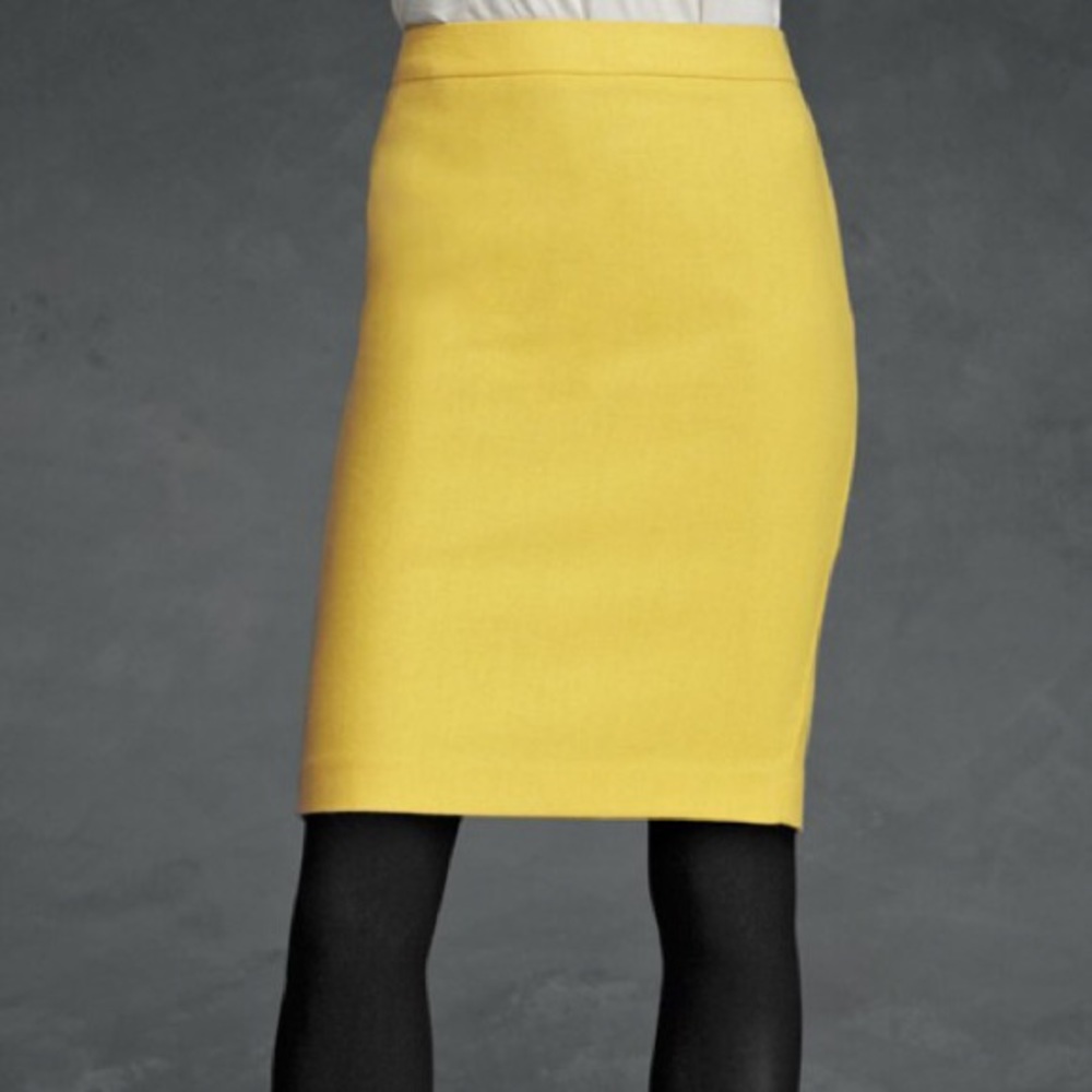 CAbi Yellow Curry Pencil Skirt