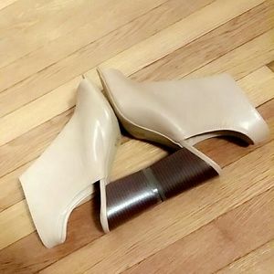 Low top tan wedge heels