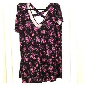 Floral cross back blouse