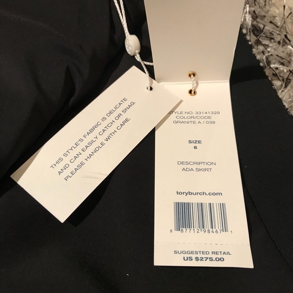❌Sold❌ Tory Burch Ada Metallic Silver Tweed Skirt - Picture 6 of 8