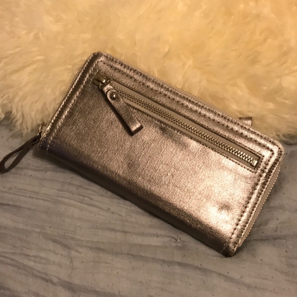 New muted silver wallet