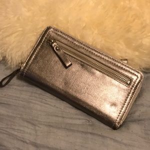 New muted silver wallet