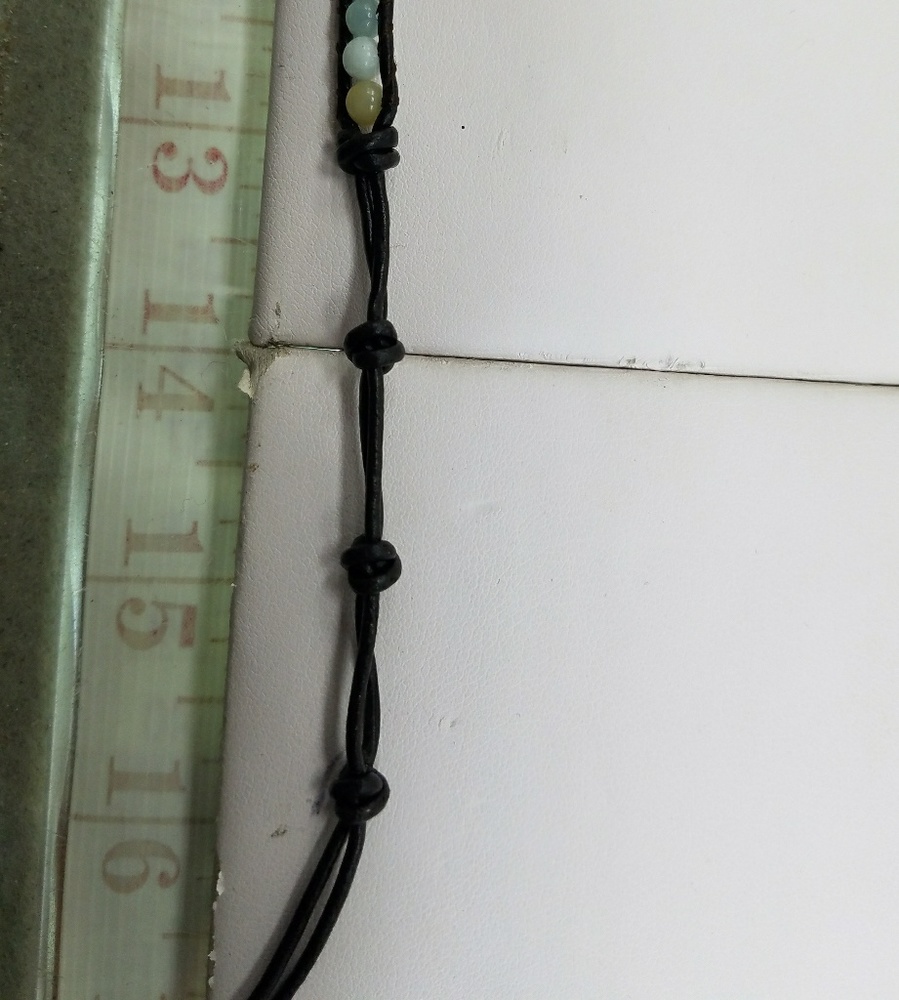 Amazonite Leather wrap Bracelet Unisex - Picture 5 of 5