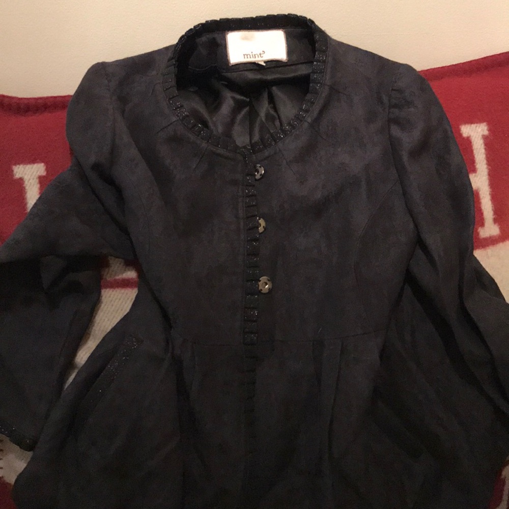 MINT Jodi Arnold navy brocade shimmer jacket 4