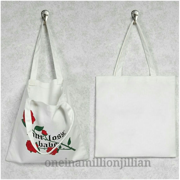 Your Loss Babe Rose/Tattoo Style Tote Bag - Picture 3 of 4