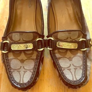 Coach Canvas Driving Mocs Loafers Logo Sz. 8