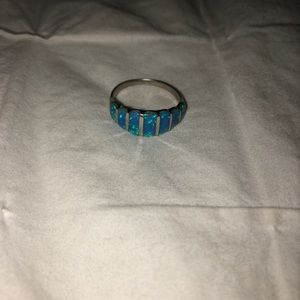 Turquoise Ring, sterling silver - size 7/8