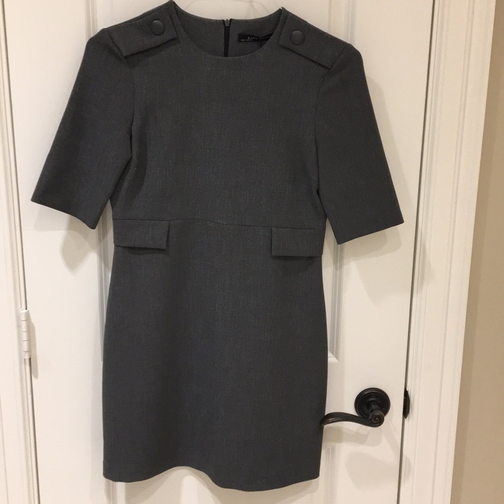 Gray dress w/ fake pocket detailing NWT!