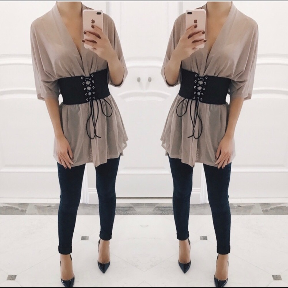 Belted Nude Tunic