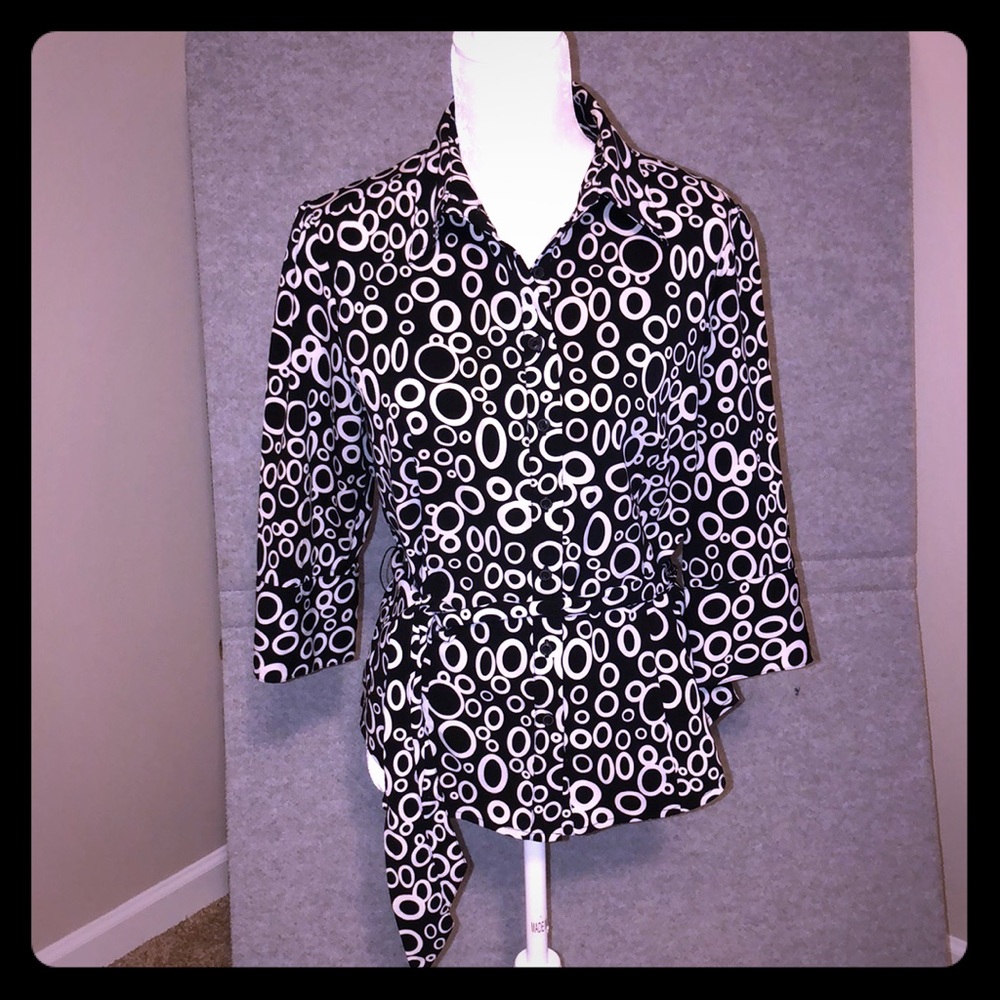 Blouse tunic with wrap and 3/4 sleeves