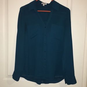 Express Portofino Blue Blouse Size Medium