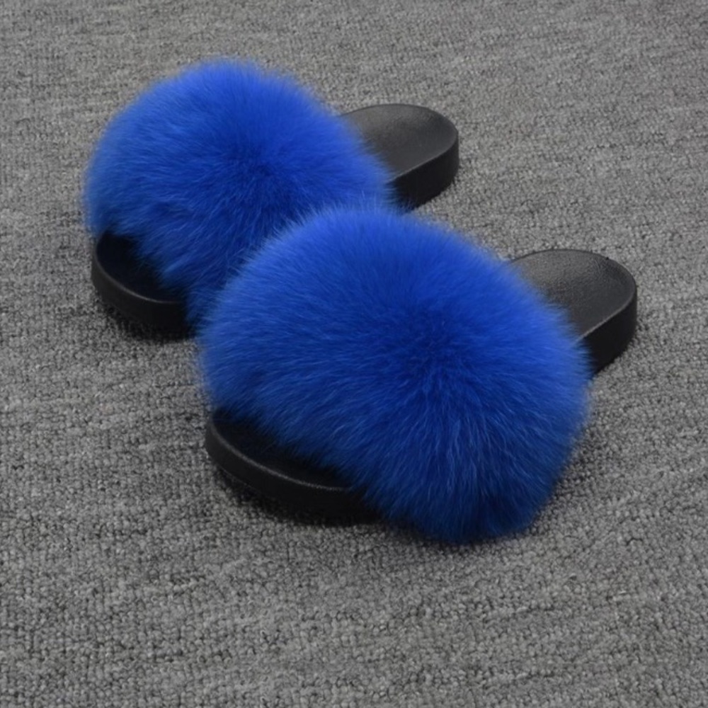 Fox Fur Slippers