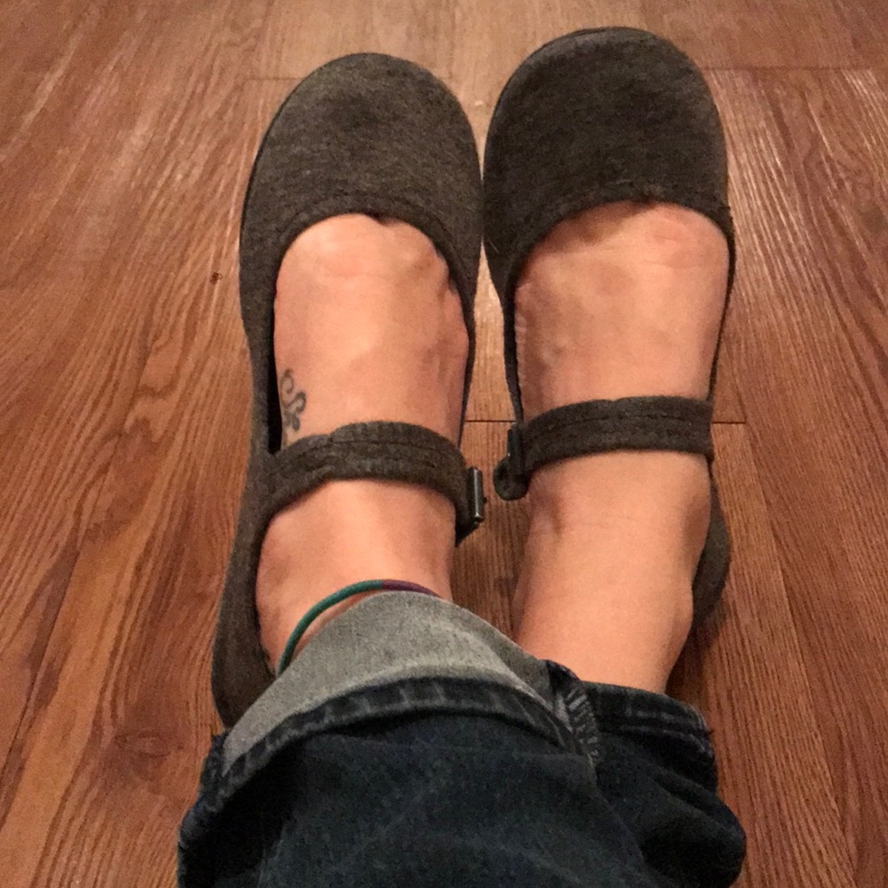 Mossimo Grey Mossimo Mary Janes Jersey Material