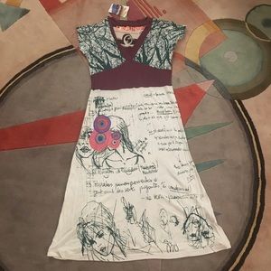Desigual v-neck dress size small