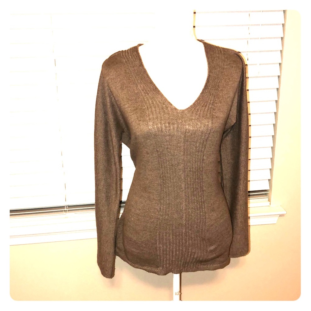 V-Neck Sweater with center ribbing