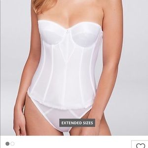David’s Bridal- Dominique White Satin Torsolette