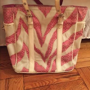Zebra striped pink coach purse