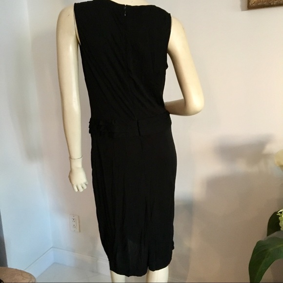 St. John couture sleeveless dress plunge neckline - Picture 6 of 7