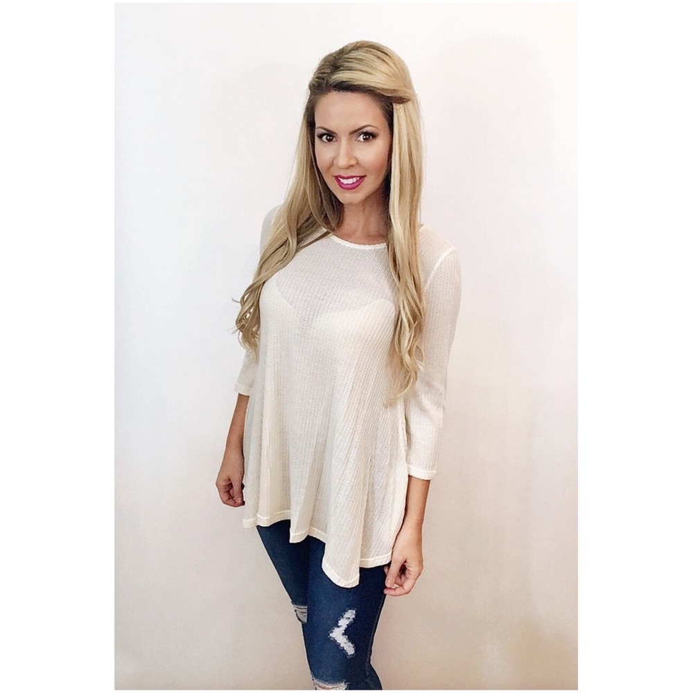 LAST ONE!!!! Cream Drape Back Top - Picture 3 of 4