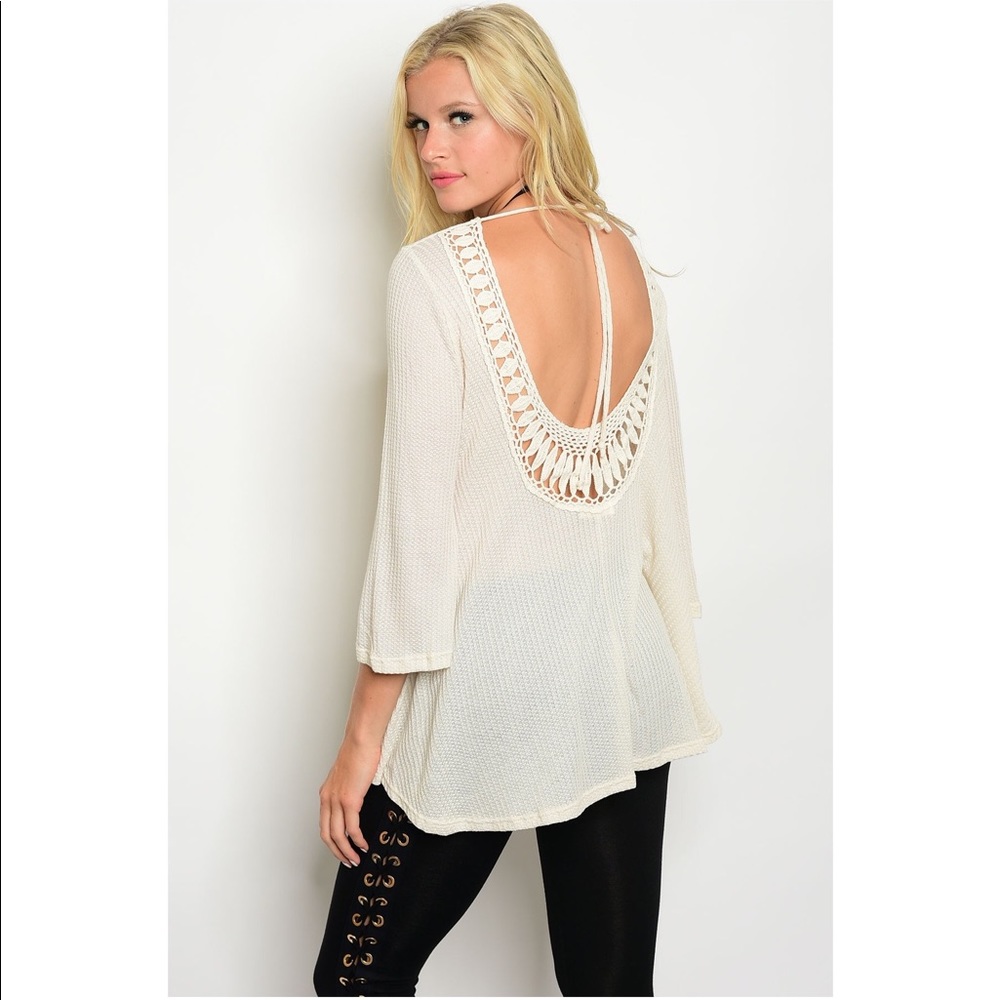 LAST ONE!!!! Cream Drape Back Top - Picture 4 of 4