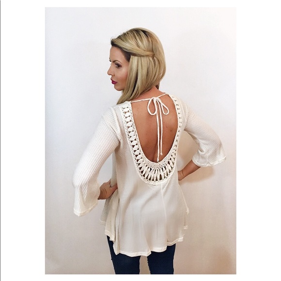 Tops - LAST ONE!!!! Cream Drape Back Top