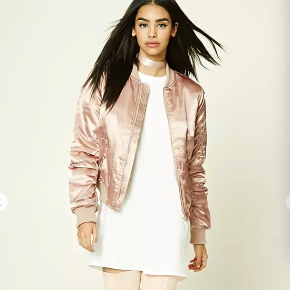 Forever 21 satin bomber jacket