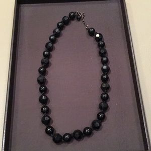 Black large beads necklaces