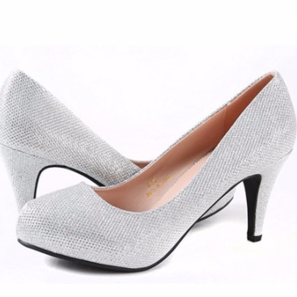 Silver Rhinestone Pumps
