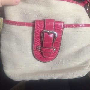 Pink & Tan Crossbody bag