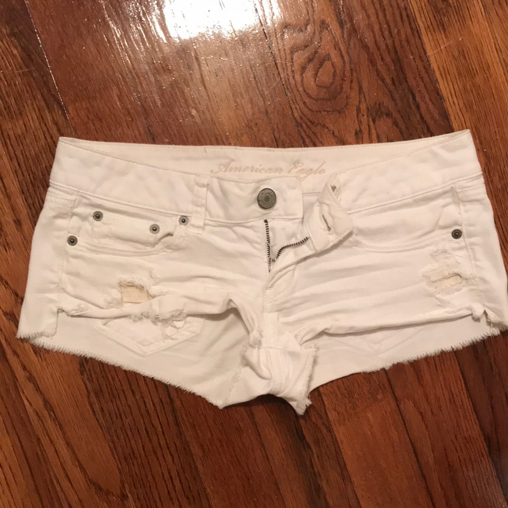 American Eagle White Jean Shorts Size 2
