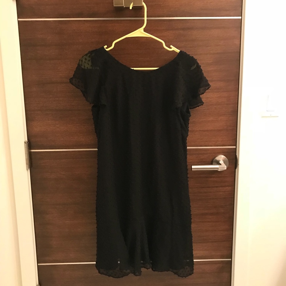Black Jcrew flutter dress size 2