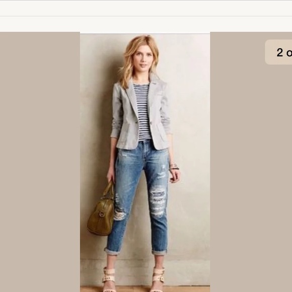 Cartonnier Anthropolgie Light denim blazer size 2 - Picture 1 of 5