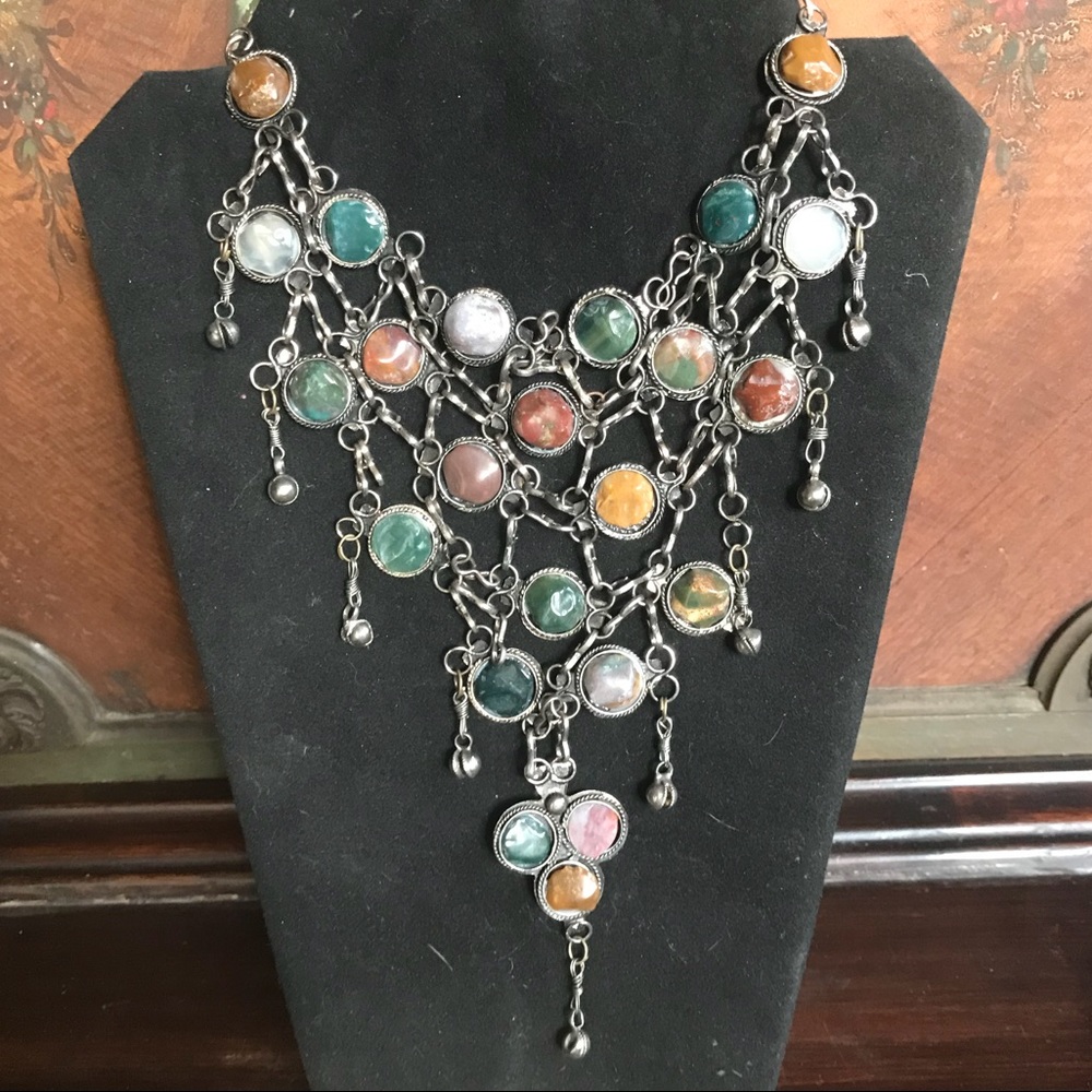 3 PIECE BOHO statement necklace earring bracelet