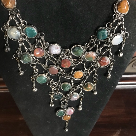 3 PIECE BOHO statement necklace earring bracelet - Picture 3 of 8