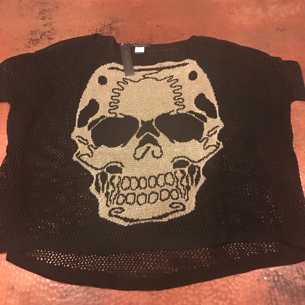 Gold skull oversized sweater
